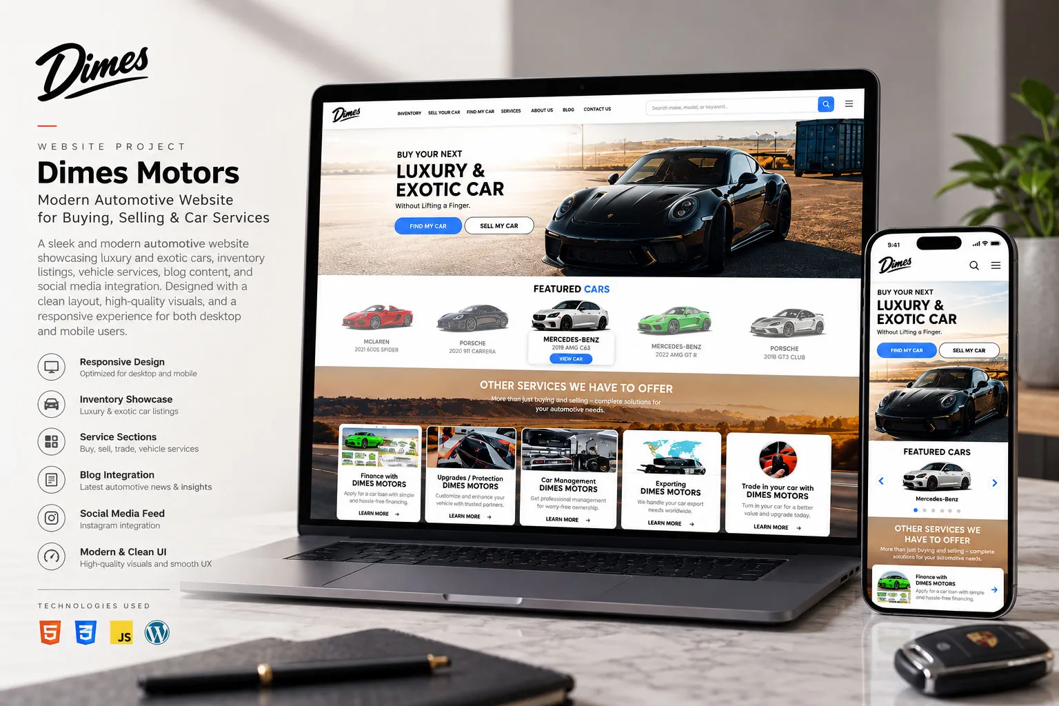 Dimes Motors website preview