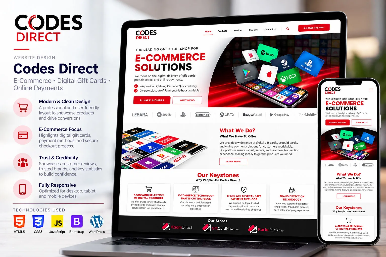 Codes Direct website preview